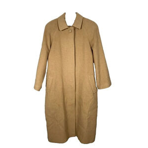 Neiman Marcus Fleurette of California Coat Camel Hair Tan Double Breasted 12 EUC